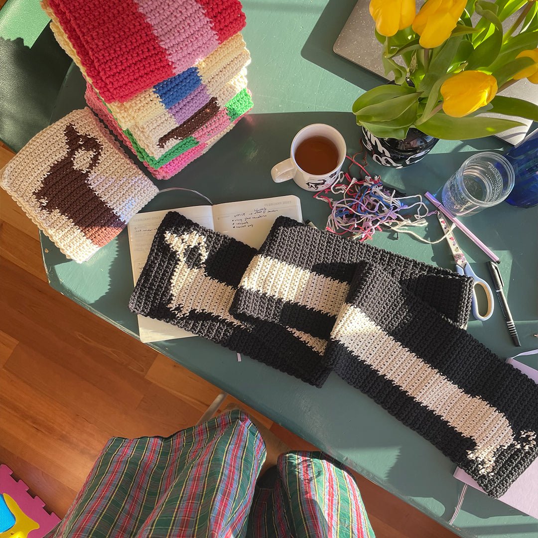 Custom Handmade Scarf ✧ Sausage Dog Design ✧ by devout hand