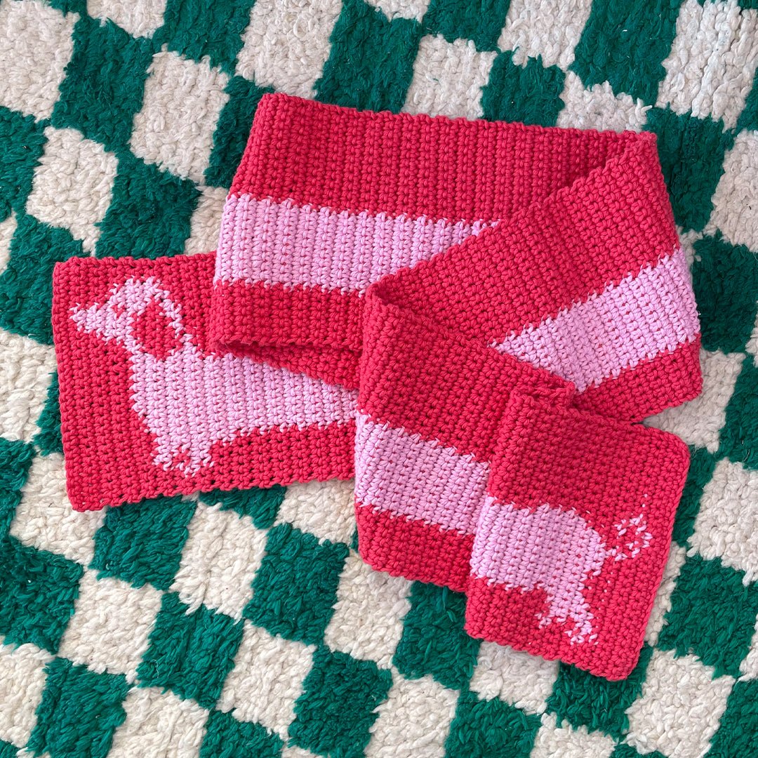 Custom Handmade Scarf ✧ Sausage Dog Design ✧ by devout hand