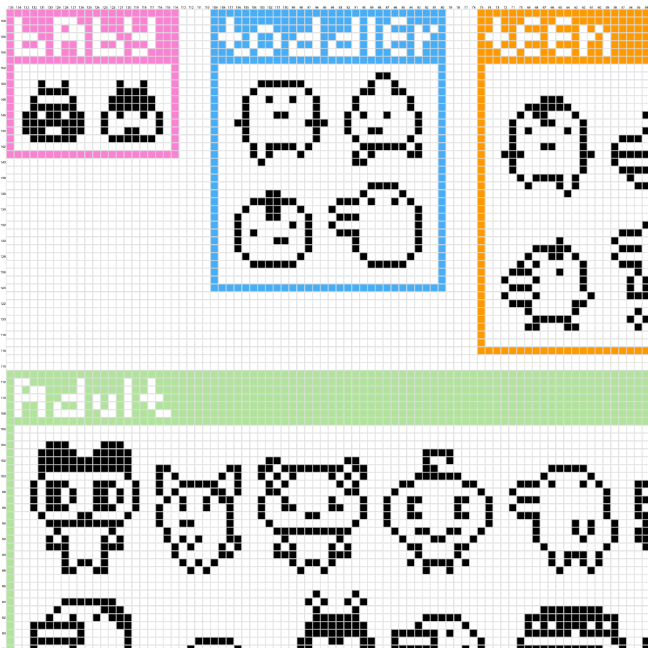 ✧ Free graph pattern: Tamagotchi ✧ - devout hand