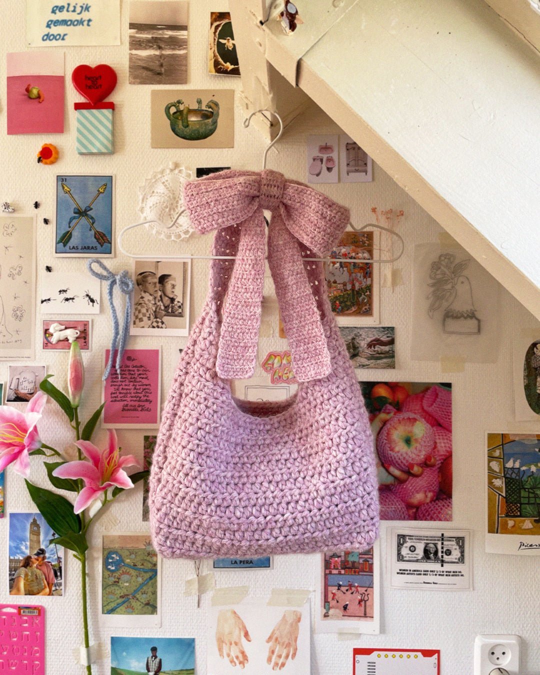 Handmade Women Girls T - Shirt Yarn Crochet Handbags, Shoulder Bag