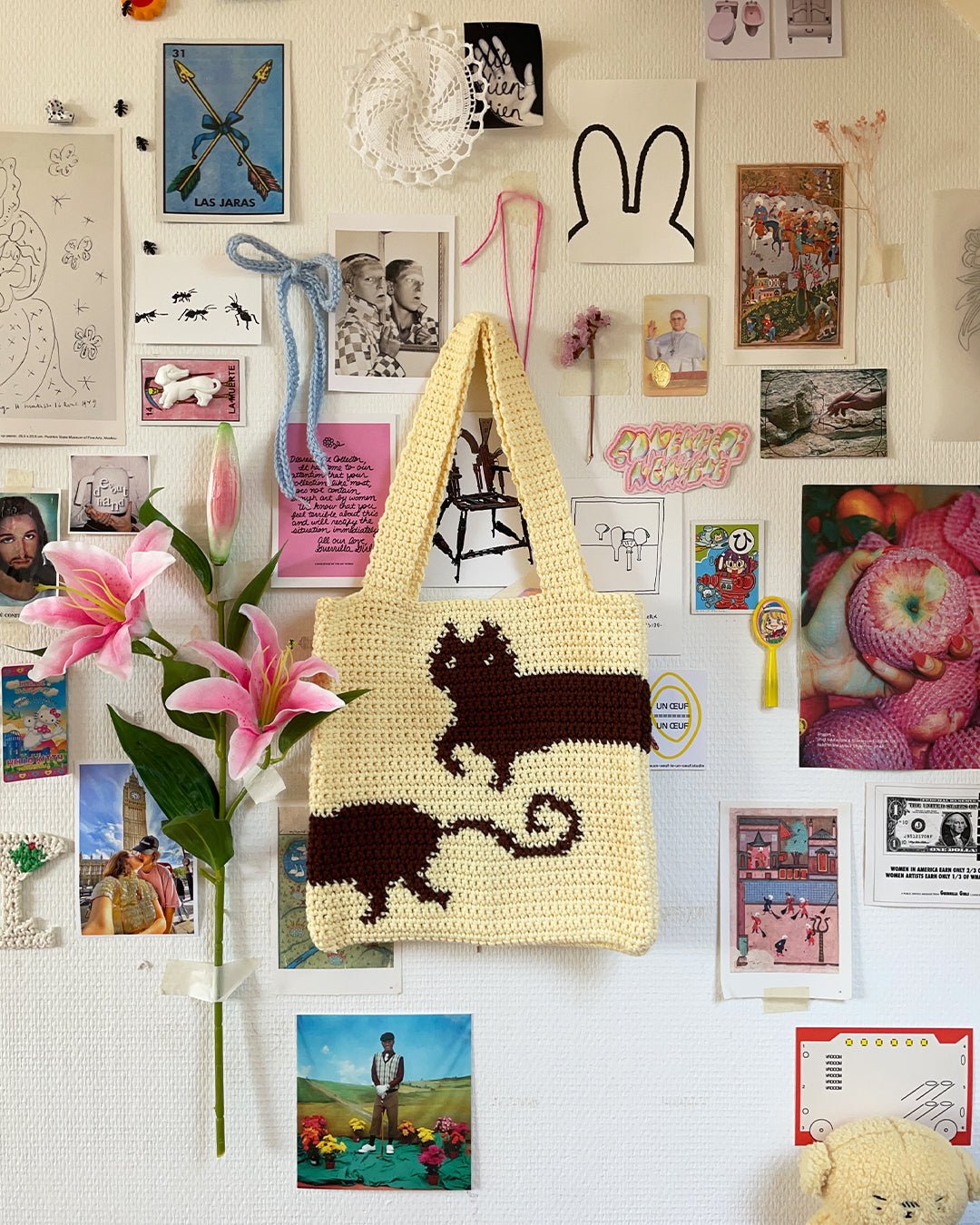 ✧ Pattern: Kitty Cat tote bag ✧ - devout hand