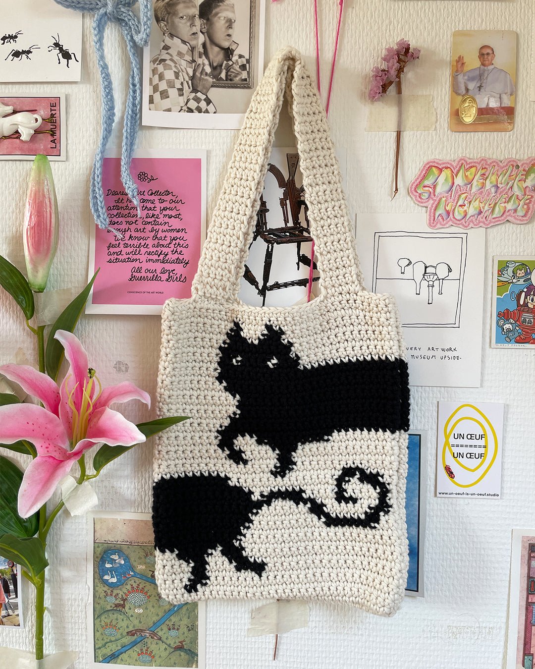 ✧ Pattern: Kitty Cat tote bag ✧ - devout hand