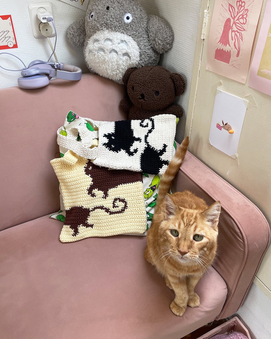✧ Pattern: Kitty Cat tote bag ✧ - devout hand