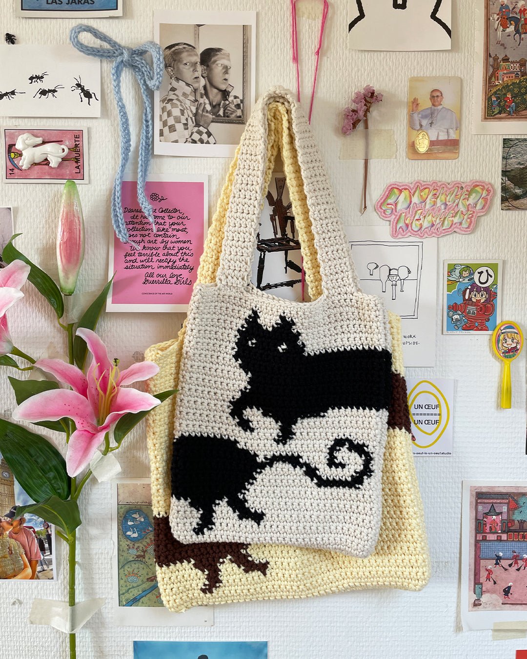 ✧ Pattern: Kitty Cat tote bag ✧ - devout hand