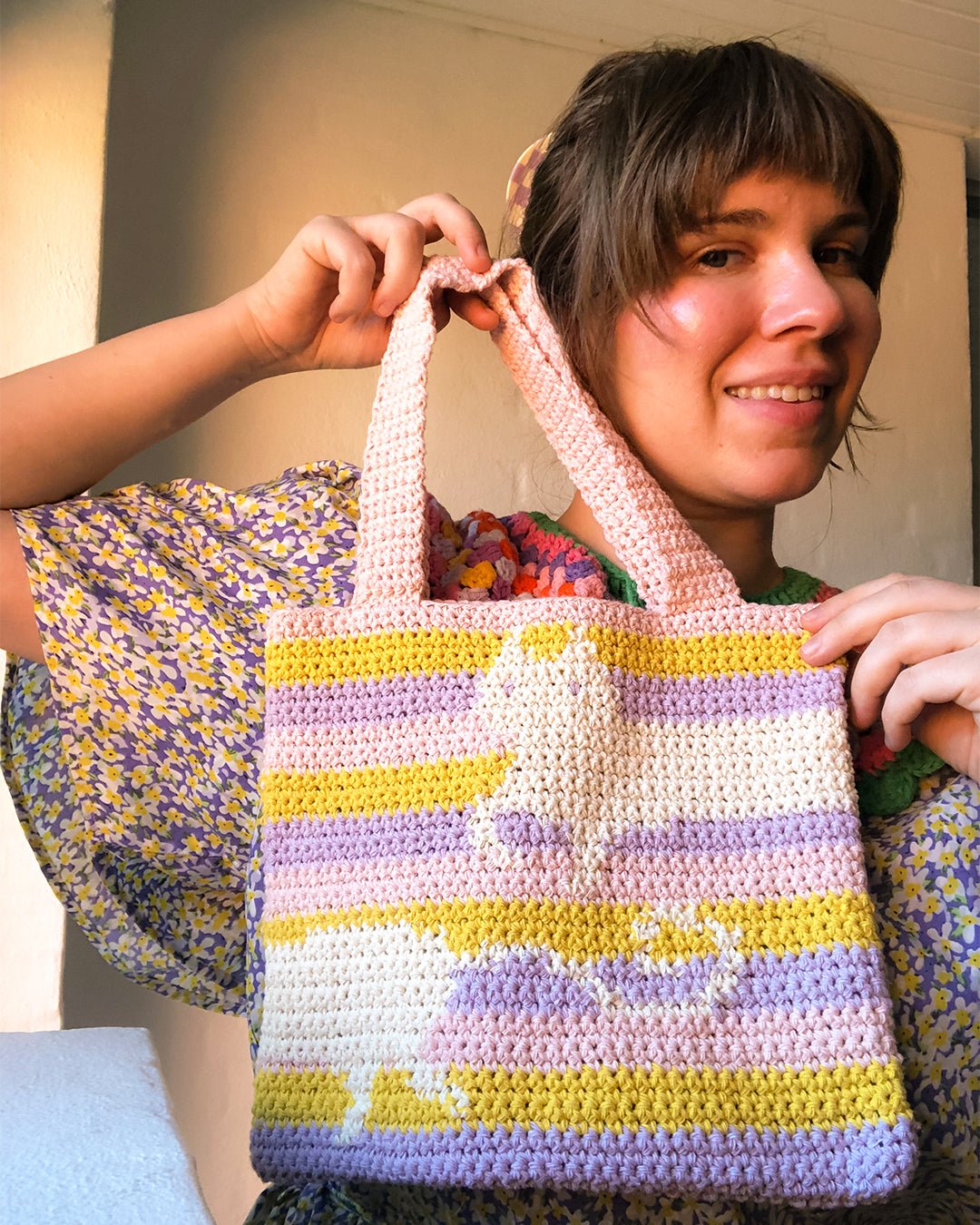 ✧ Pattern: Kitty Cat tote bag ✧ - devout hand