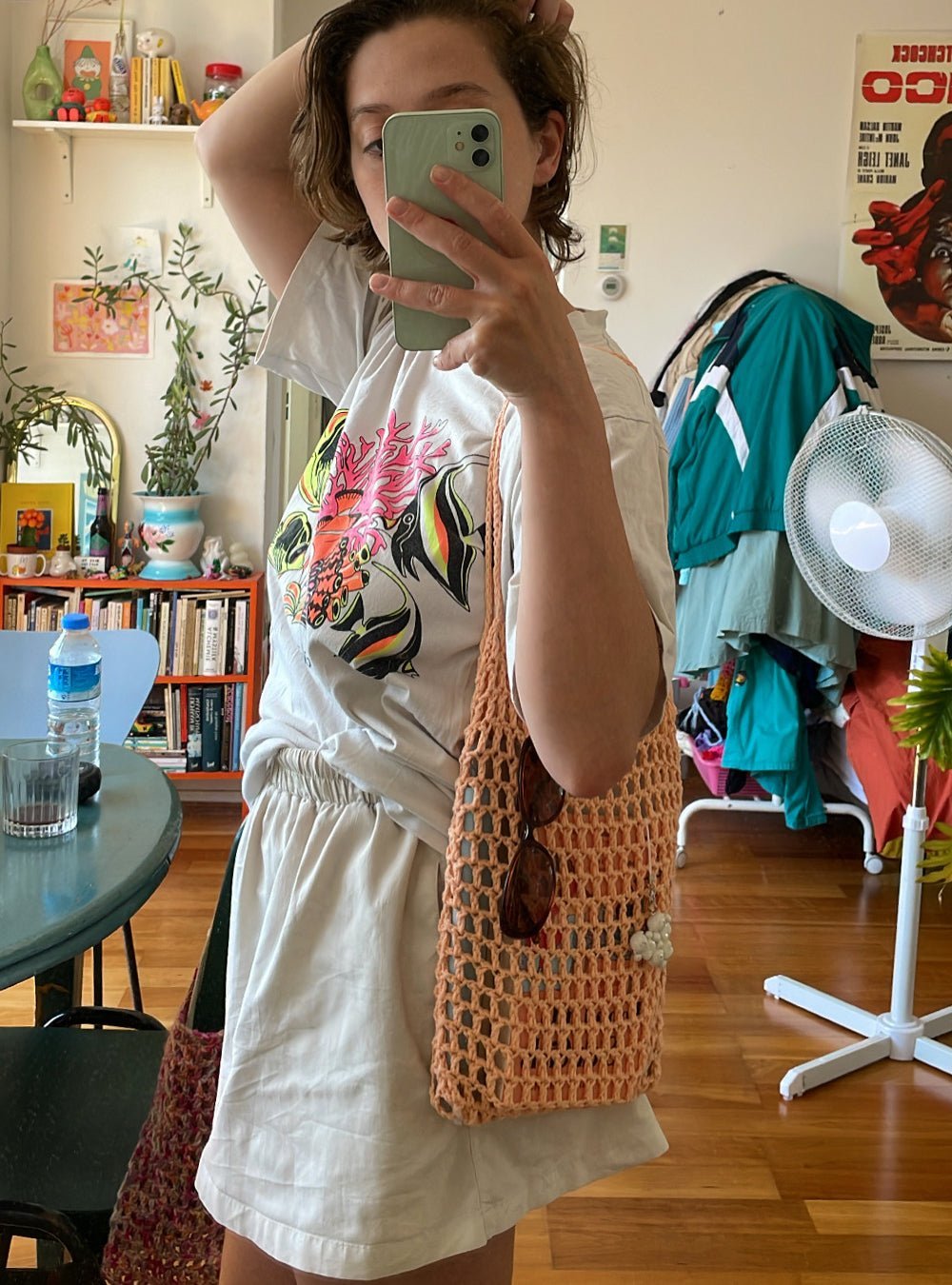 Crochet pattern for beginners - mini mesh bag