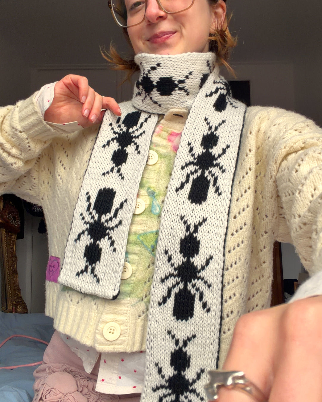 Ant Knitting Pattern Scarf Knitting Pattern Ant by devout hand