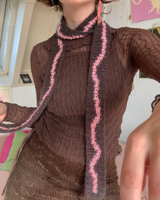 Crochet mini scarf pattern ✧ Worm