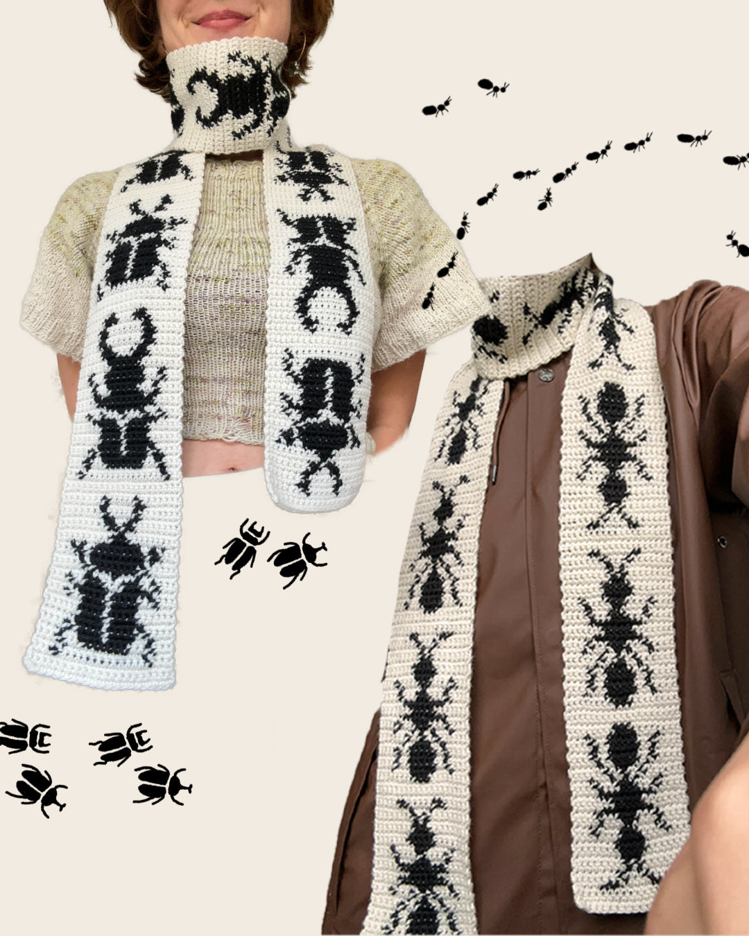 Häkelanleitung Kombipaket ✧ Käferschals
