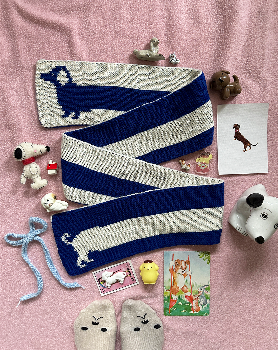 Ready-to-order ✧ Sausage Dog scarf (double-knit)