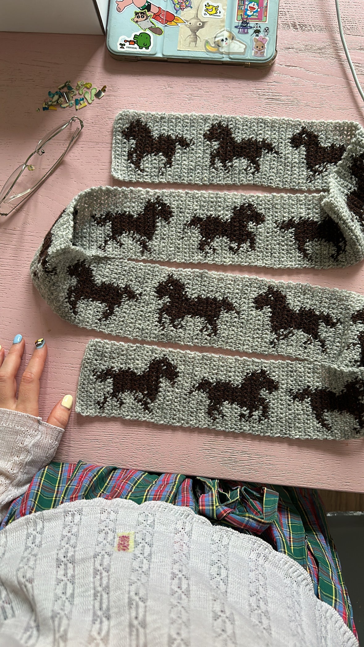 Patrón de bufanda a crochet ✧ Caballos