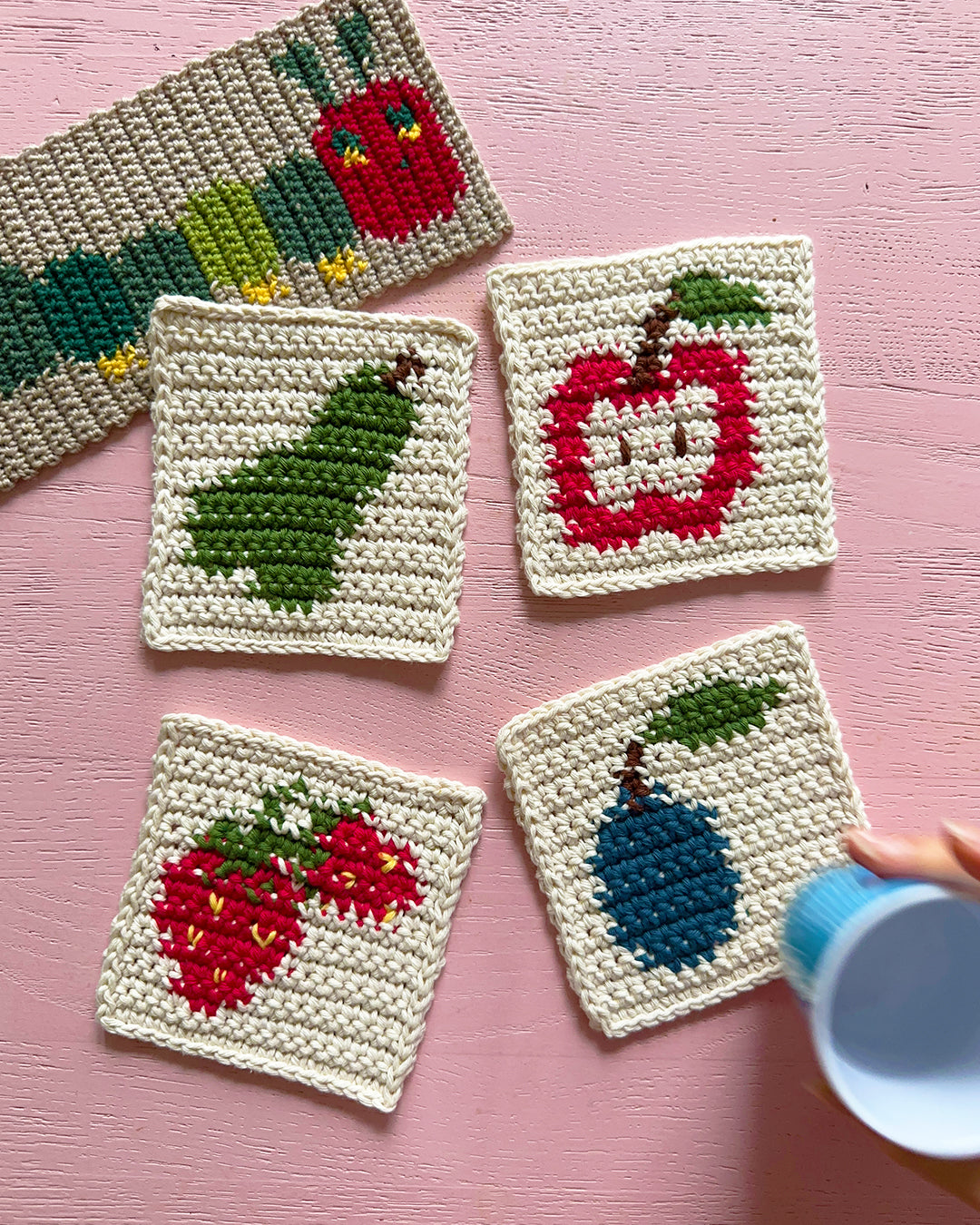 Crochet coasters pattern ✧ Fruit snacks