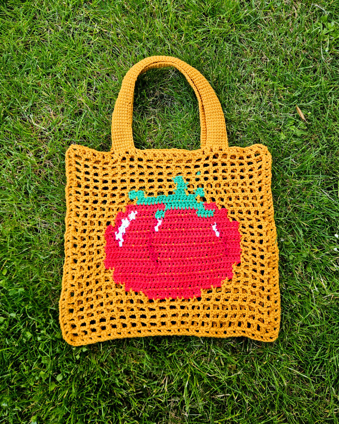 Crochet market bag pattern ✧ Tomato