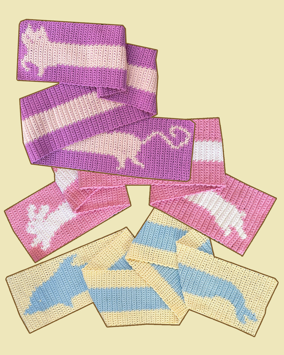 Crochet pattern combo pack ✧ Pet scarves