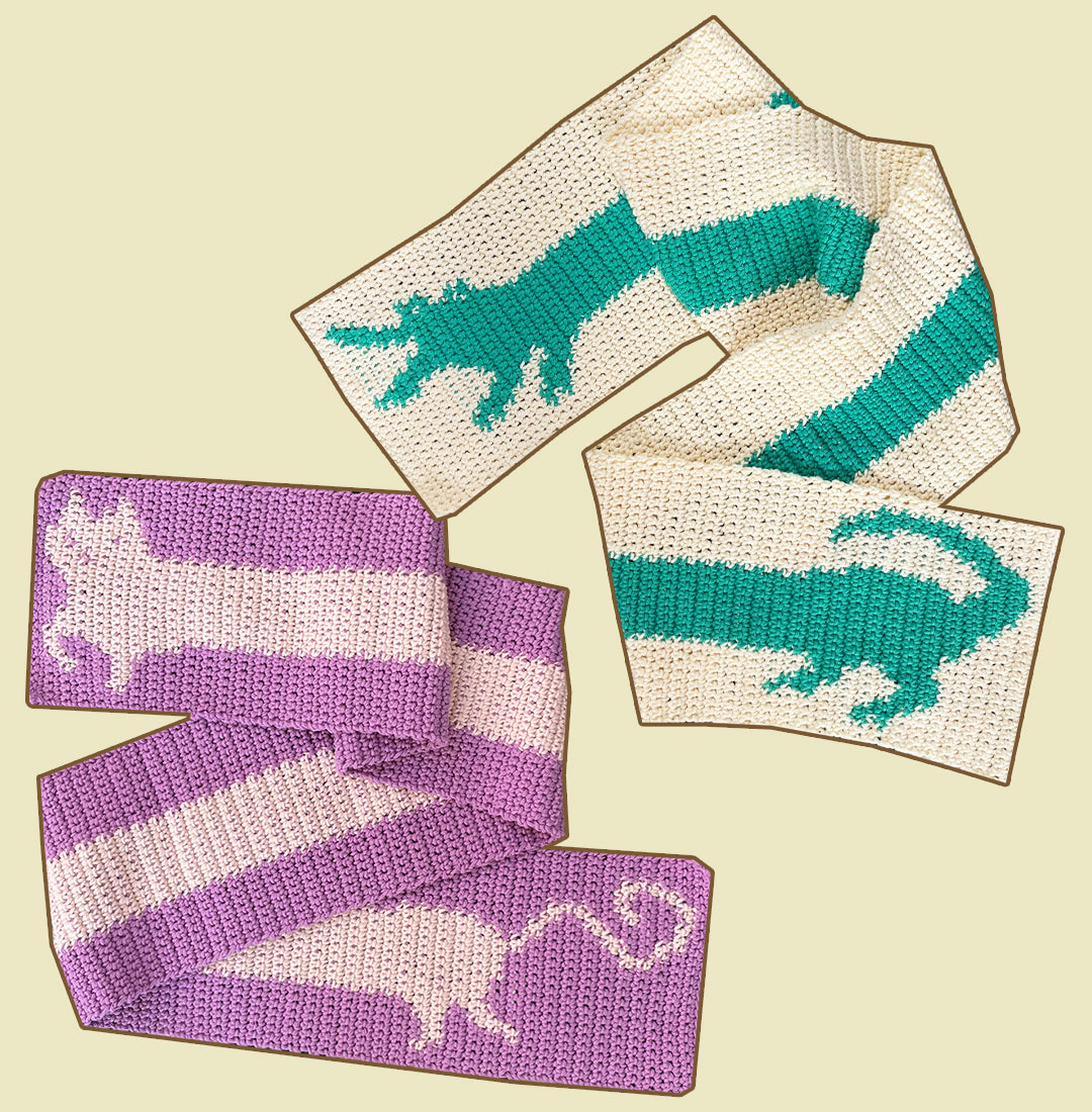 Crochet scarf pattern cat crocodile
