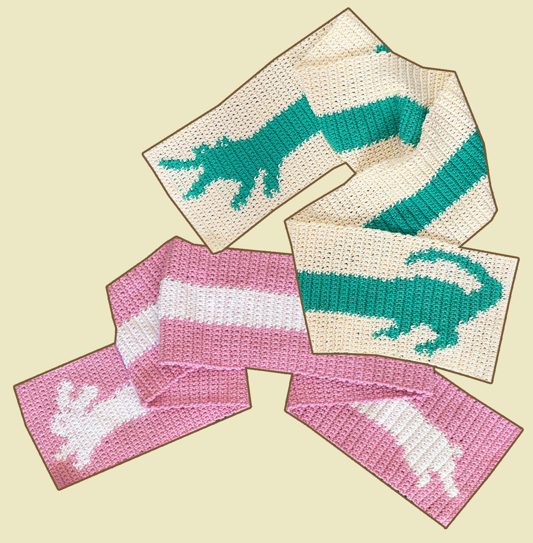 Crochet scarf pattern rabbit crocodile