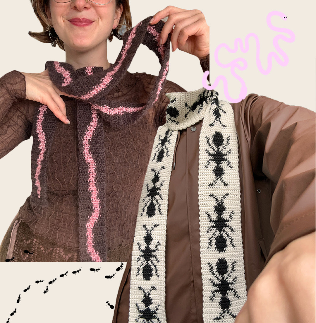 Crochet pattern combo pack ✧ Bug scarves