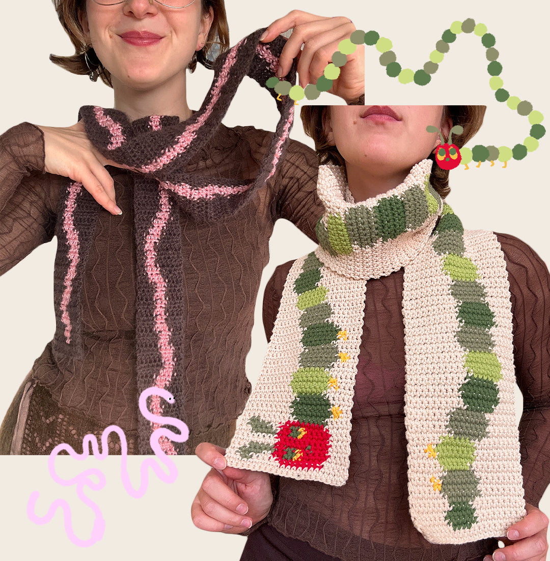 Crochet pattern combo pack ✧ Bug scarves