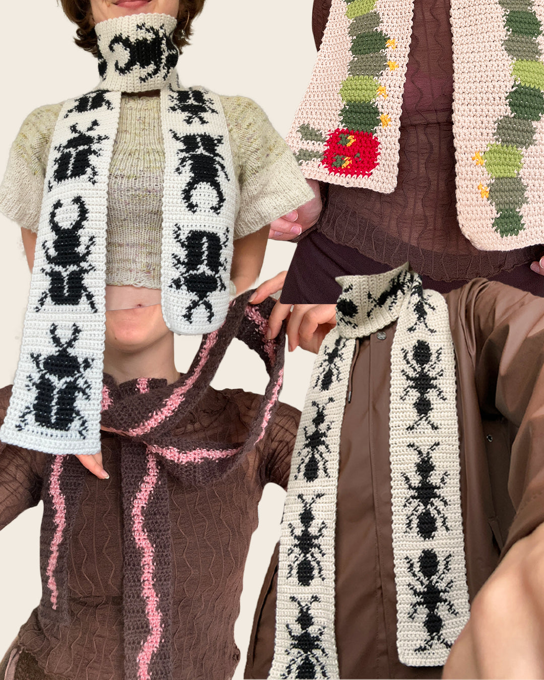 Häkelanleitung Kombipaket ✧ Käferschals