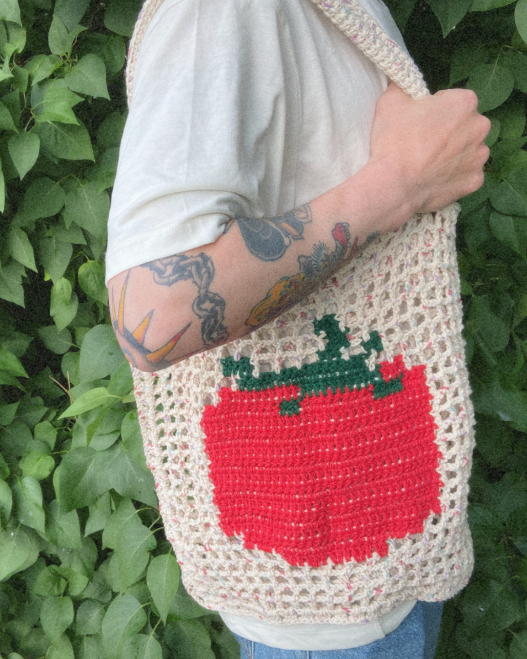 Crochet market bag pattern ✧ Tomato