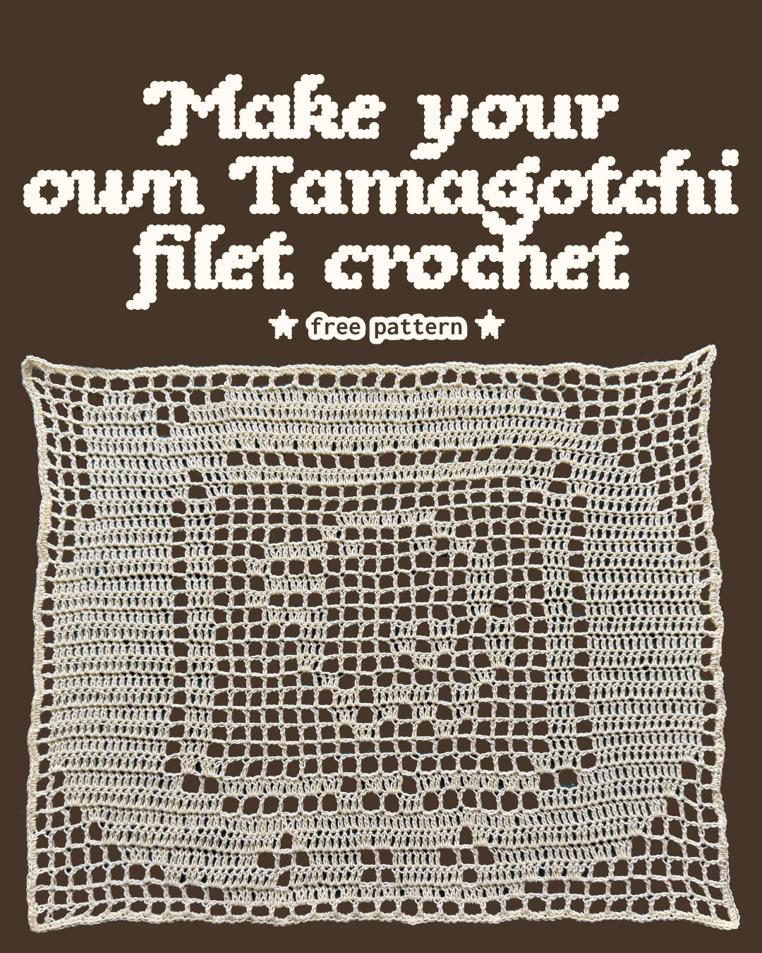 Free filet crochet pattern ✧ Tamagotchi case
