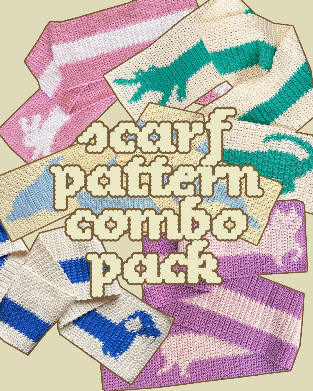 Crochet pattern combo pack ✧ Pet scarves