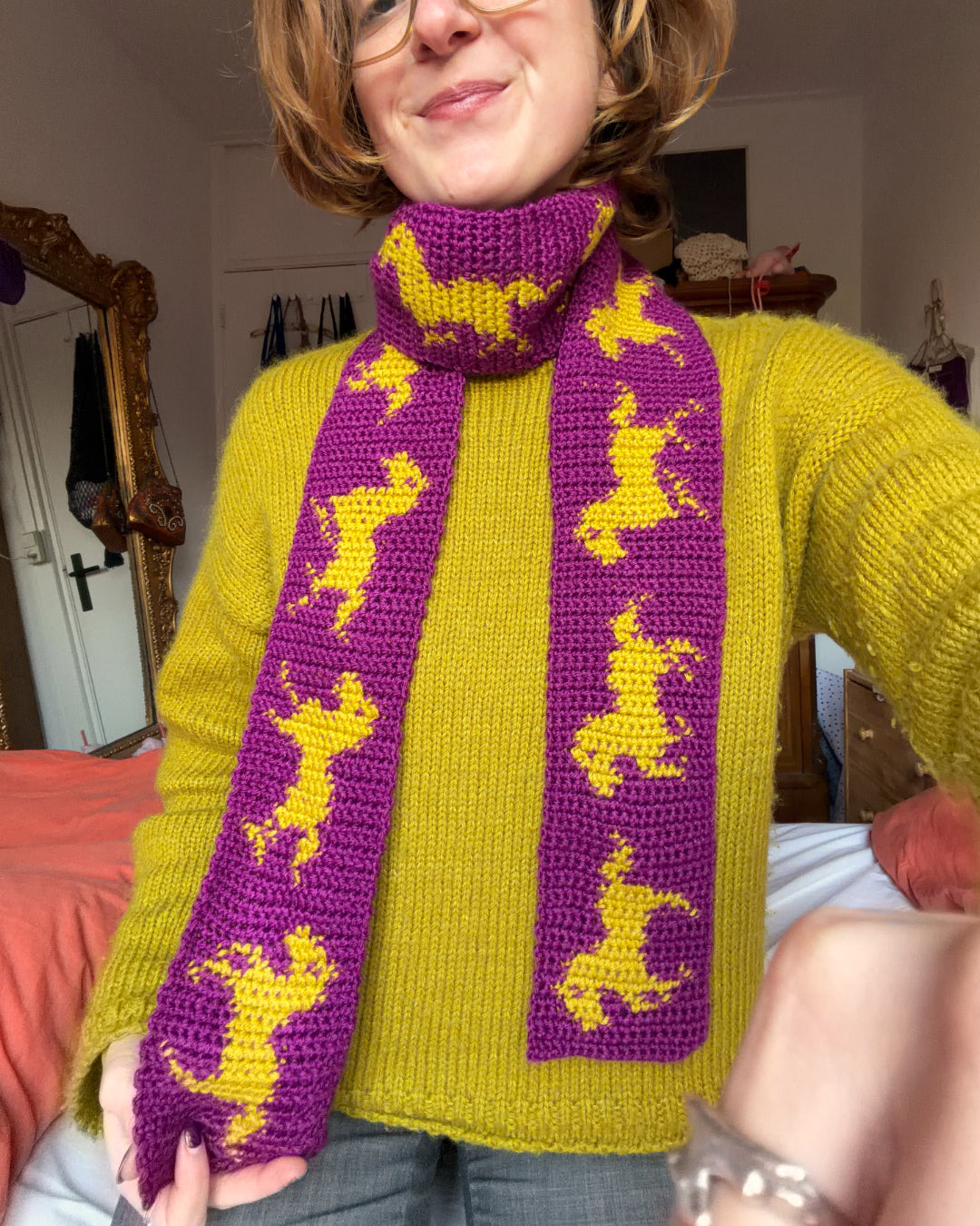 Patrón de bufanda a crochet ✧ Caballos