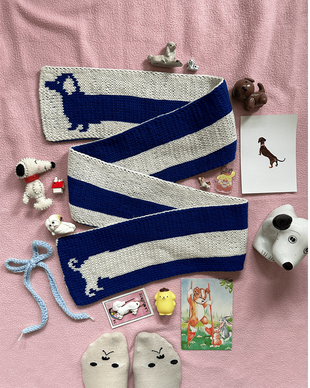 Scarf knitting pattern ✧ Sausage Dog - devout hand