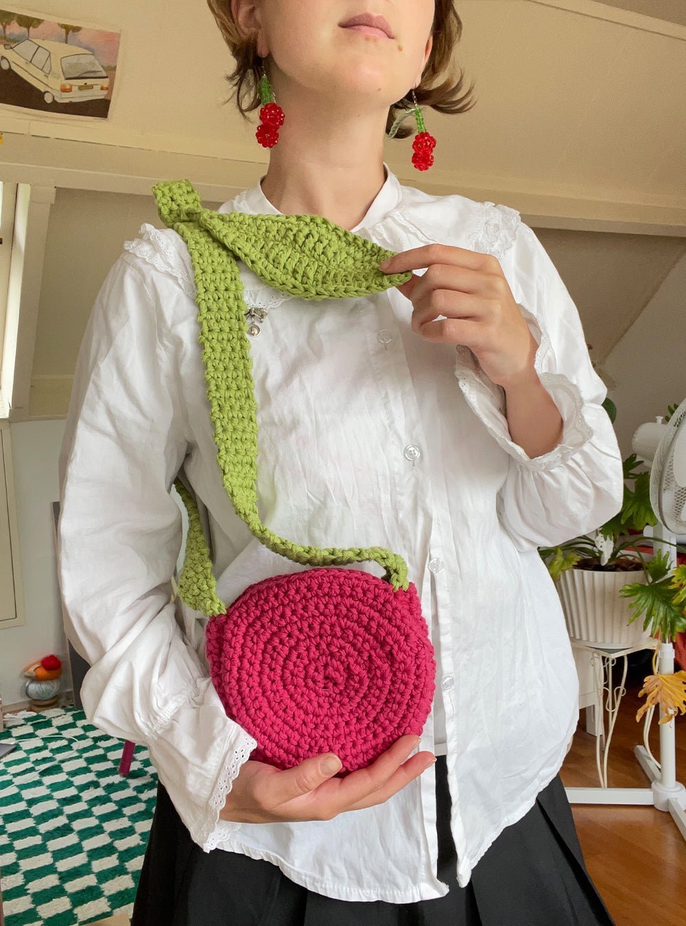 Crochet bag pattern ✧ Sweet Cherry bag - devout hand