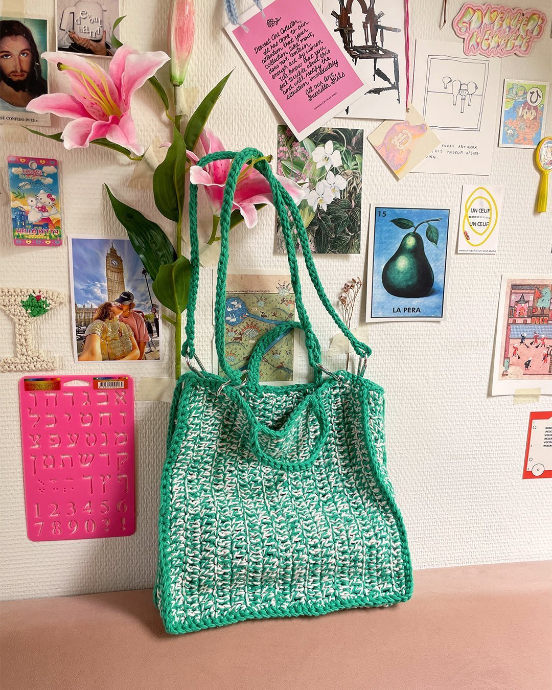 Crochet bag pattern ✧ Two - tone tote - devout hand