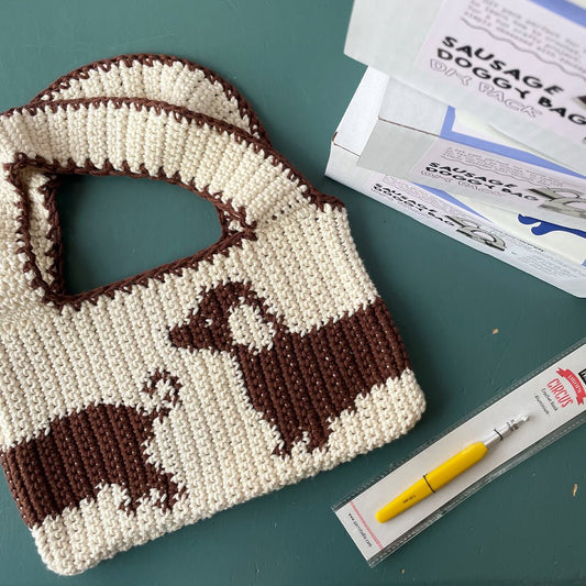 Beginner Crochet Project 🤎 Brown Sausage Doggy Bag 🤎 by devout hand