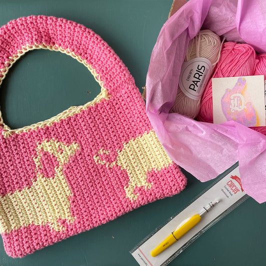 Beginner Crochet Project 🎀 Pink Sausage Doggy Bag 🎀 by devout hand